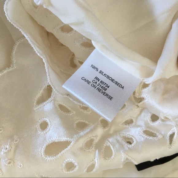Bcbg ivory silk camisole with eyelet detail. Size small - Picture 7 of 8
